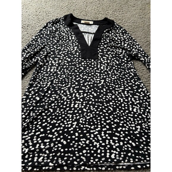 Michael Kors black & white geometric stretch tunic top,women’s XS - Picture 2 of 5